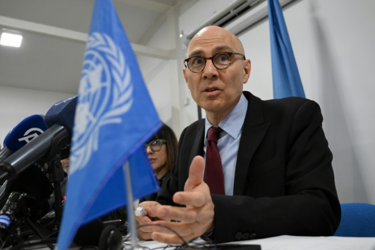 Le Haut-Commissaire de l'ONU aux droits de l'homme Volker Türk, lors d'une conférence de presse à Damas, le 15 janvier 2025