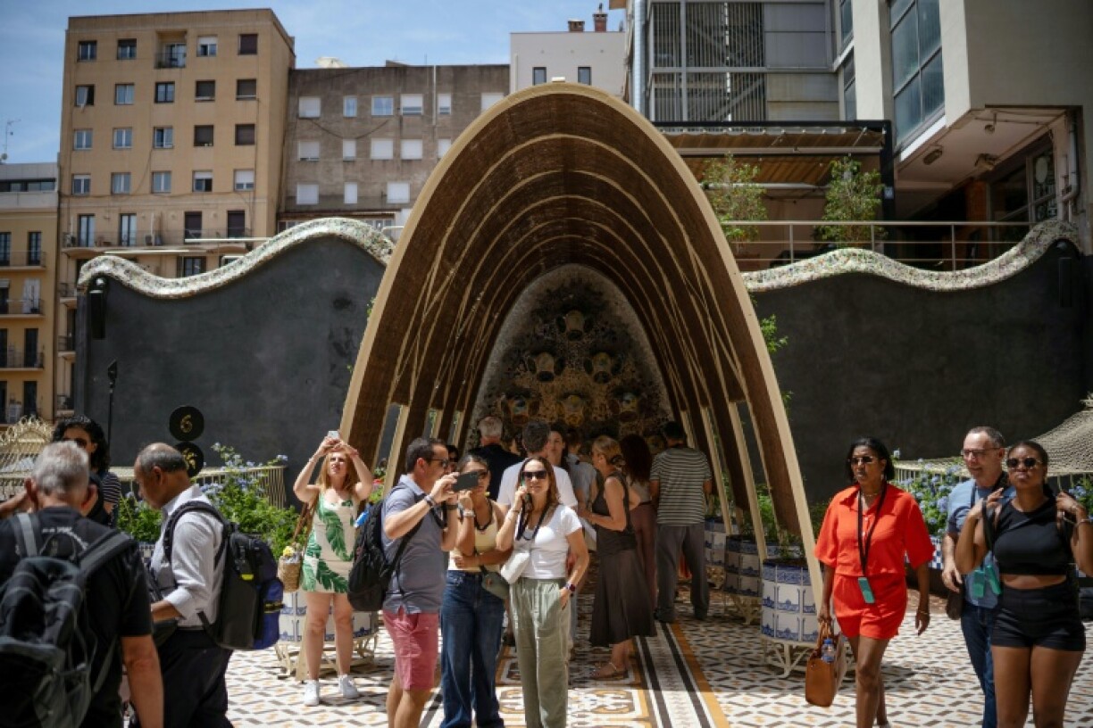 The newly restored rear courtyard of Casa Batllo
