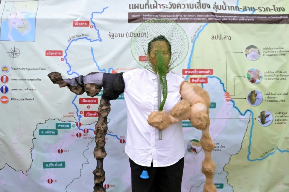 An activist dressed as a