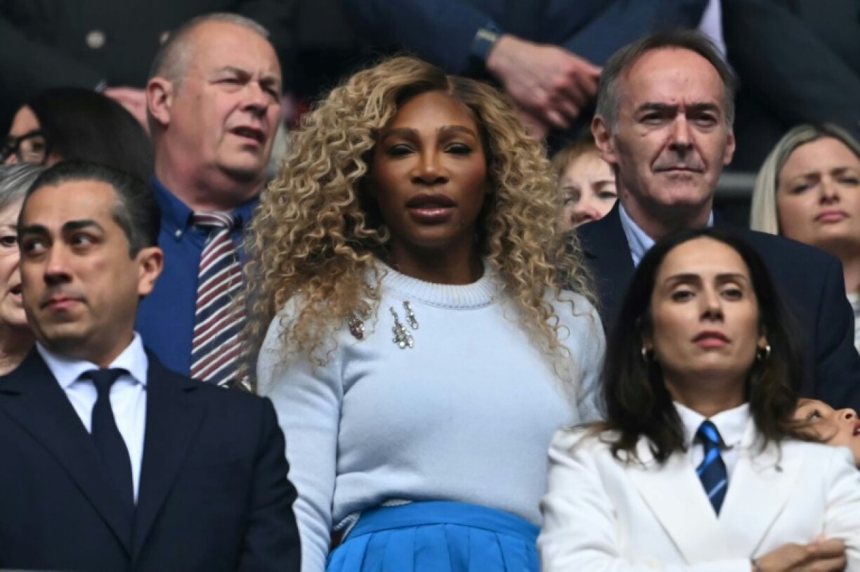Famous fan: US tennis legend Serena Williams (C) attends the English Women's FA Cup final at Wembley