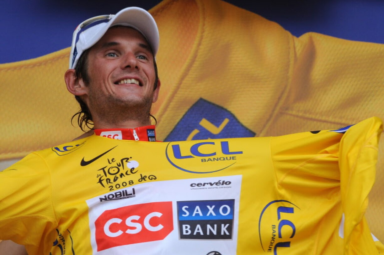 De Frank Schleck am Maillot Jaune beim Tour de France 2008.