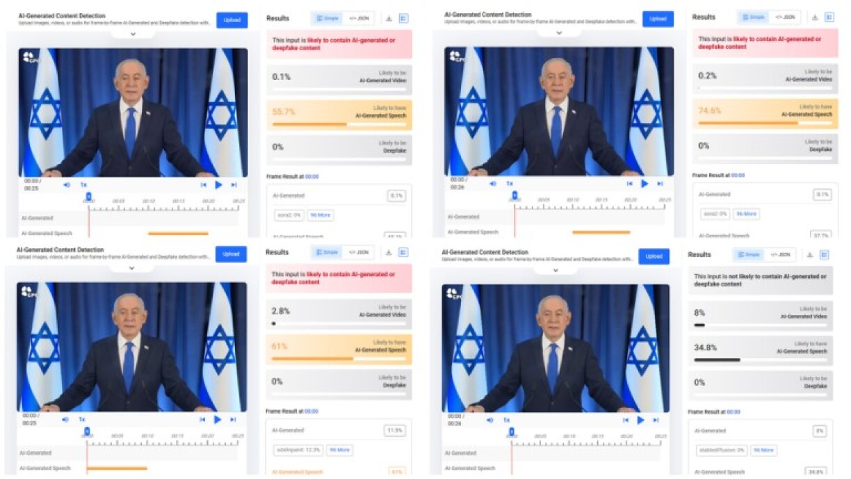 Screenshots of Hive Moderation results