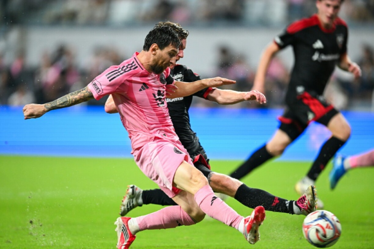 Inter Miami's Argentine forward Lionel Messi scored two goals in his club's 4-0 MLS victory over DC United