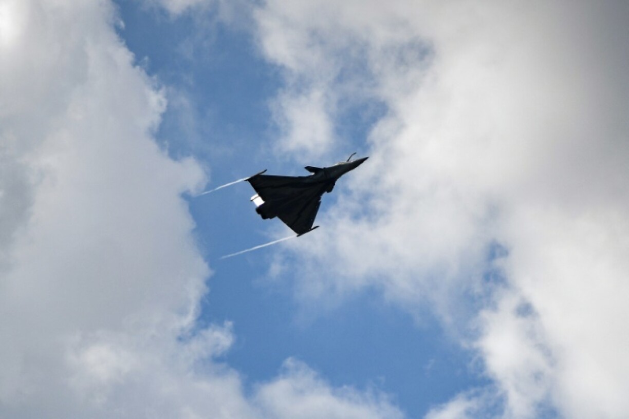 A Rafale fighter making a demonstration flight at the Paris Air Show in 2023