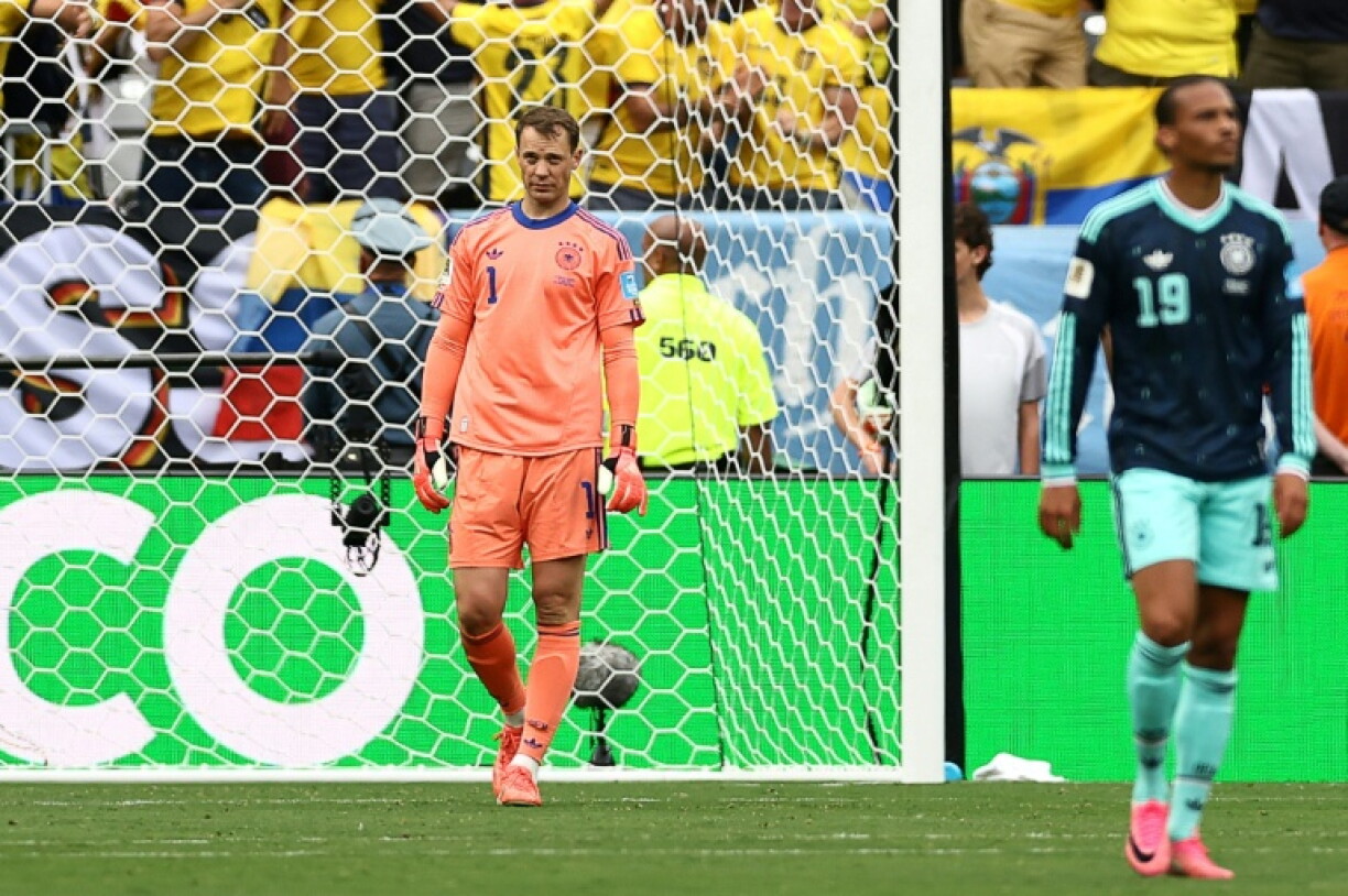 Le gardien de but allemand, Manuel Neuer, après avoir encaissé le deuxième but de l'Équateur, en Coupe du monde, à New York, le 25 juin 2026