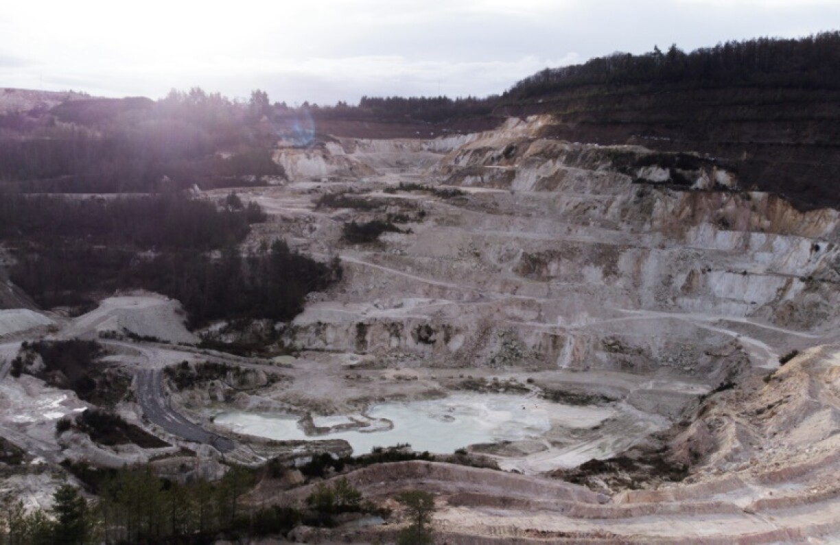A kaolin quarry in Echassieres, central France, which could offer access to lithium deposits that lie beneath it