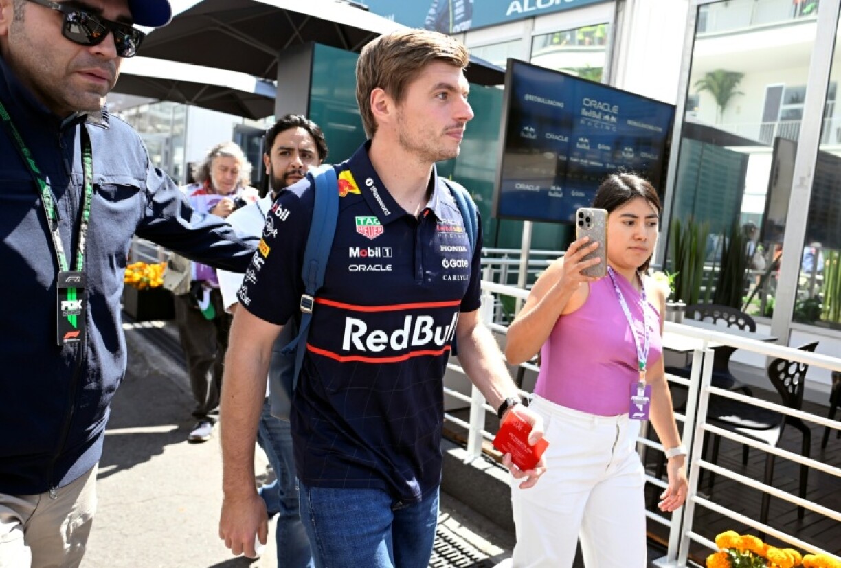 Max Verstappen arrives at the paddock ahead of this weekend's Mexico City Grand Prix