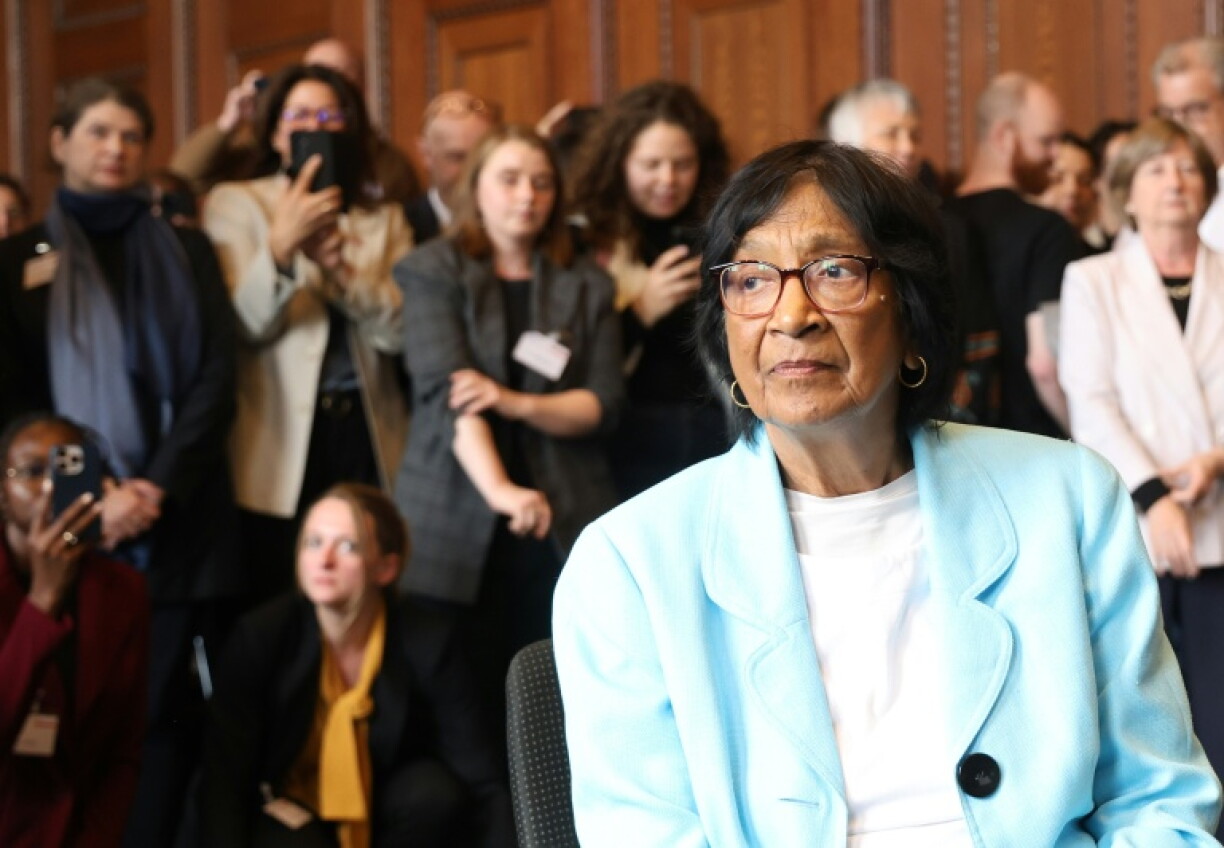 Navi Pillay, pictured in Nuremberg after winning the Nobel peace prize, joked about sharing the award with US President Donald Trump