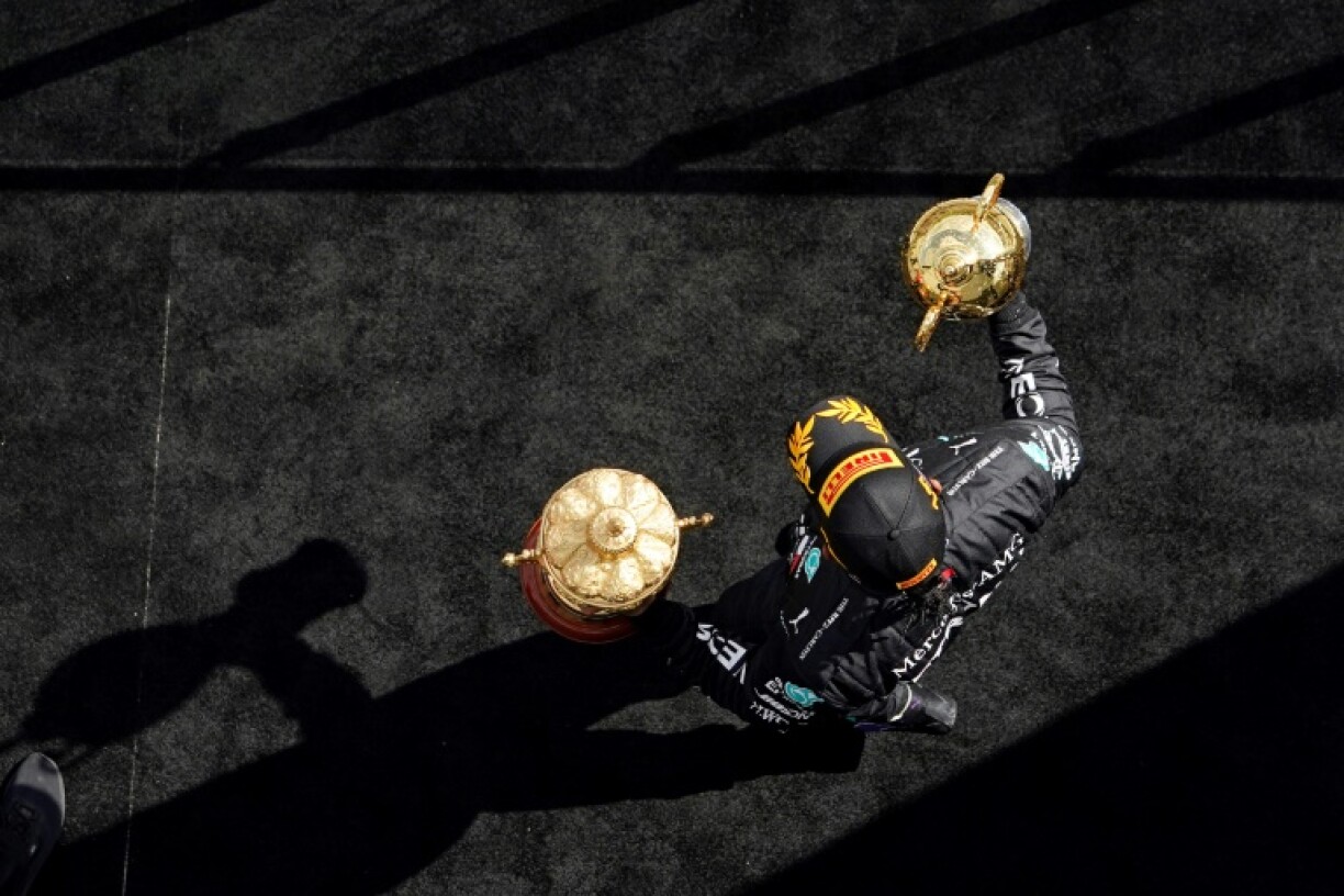 Le Britannique Lewis Hamilton (Mercedes) vainqueur du GP de Grande-Bretagne, à Silverstone, le 2 août 2020