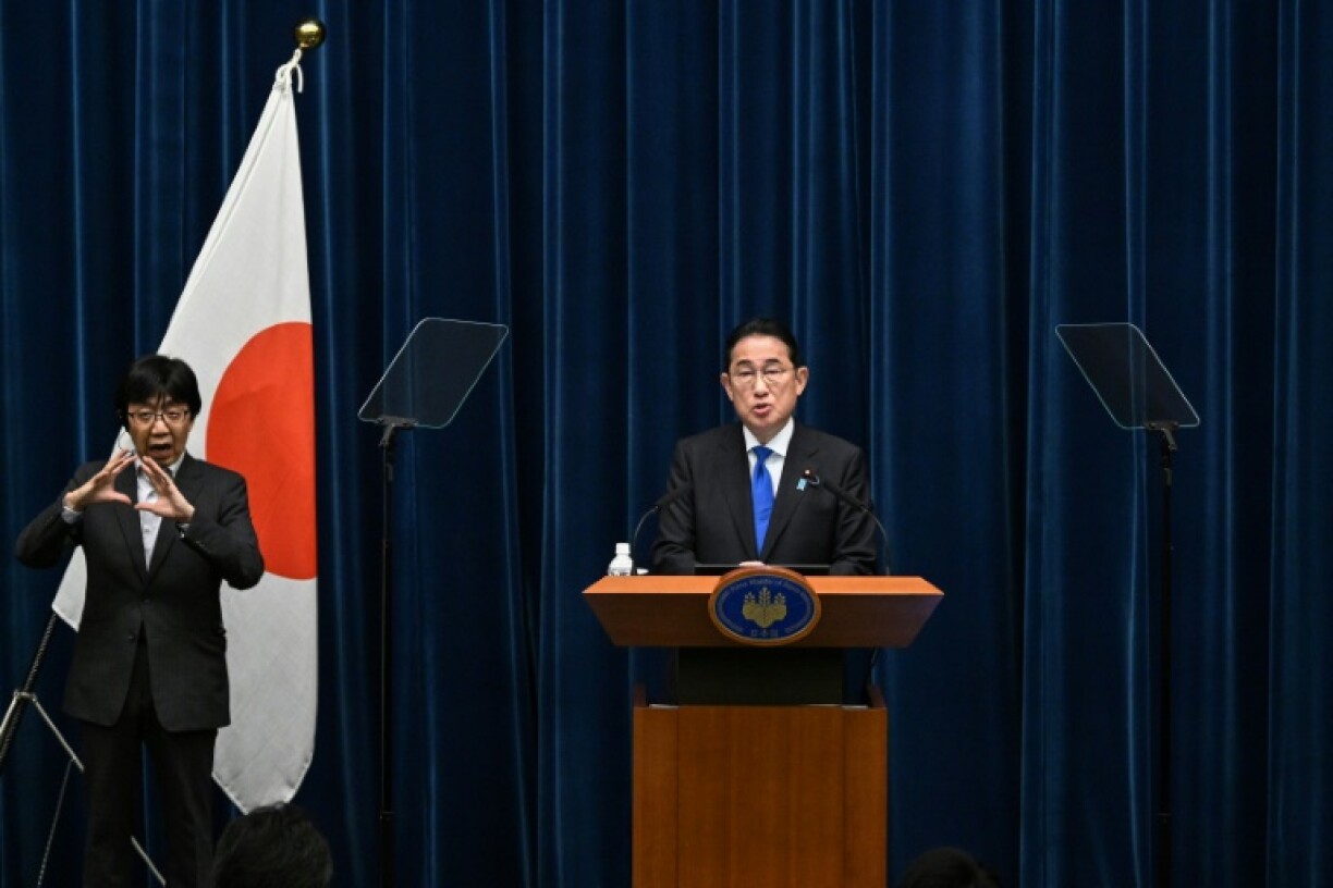 Le Premier ministre japonais Fumio Kishida annonce son départ lors d'une conférence de presse, le 14 août 2024 à Tokyo