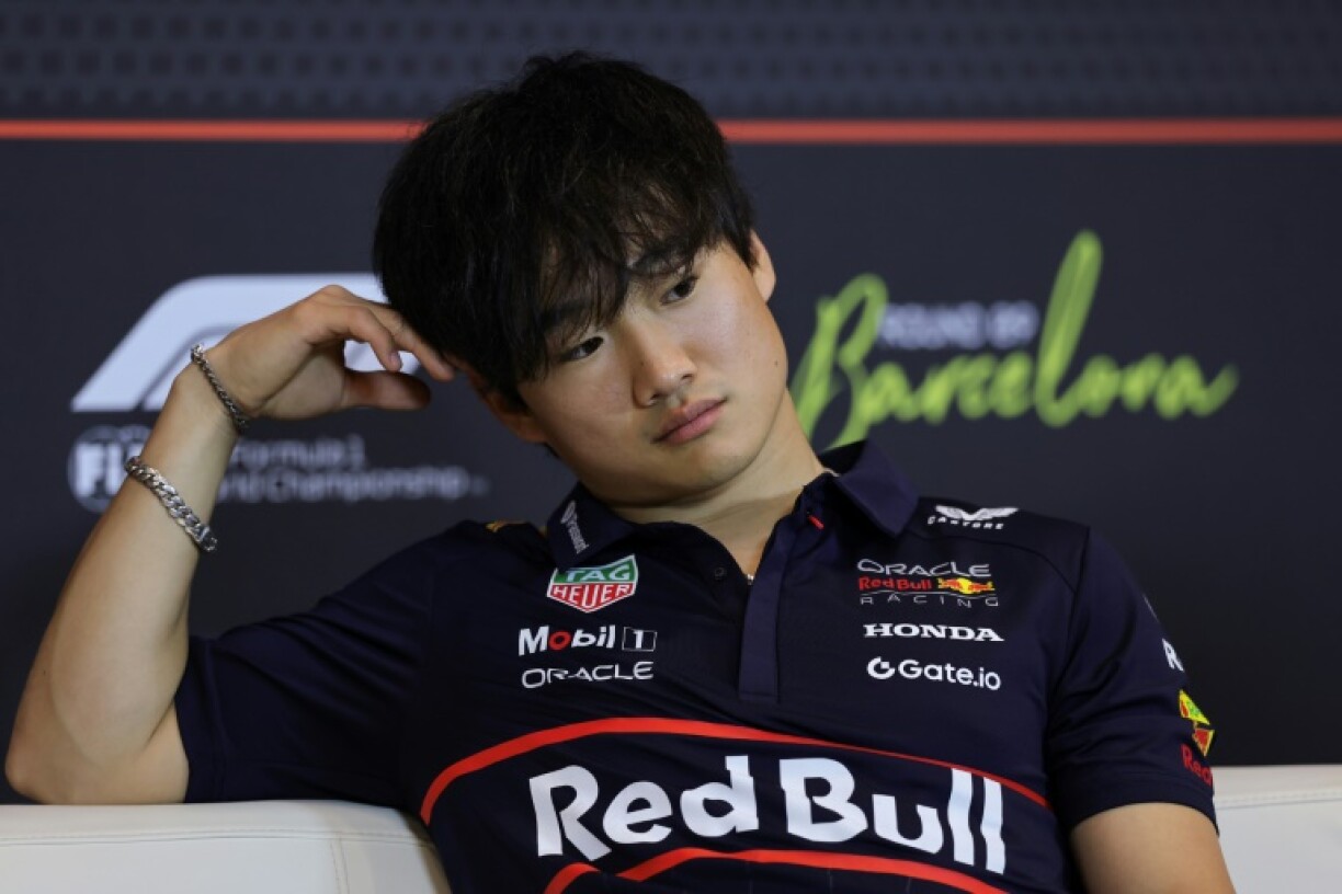 Under pressure? Red Bull's Yuki Tsunoda after qualifying last for the Spanish Grand Prix