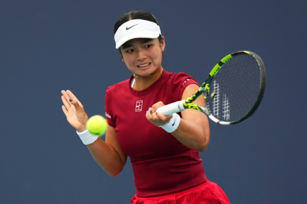 Alexandra Eala of the Philippines upset Madison Keys at the Miami Open on Sunday.