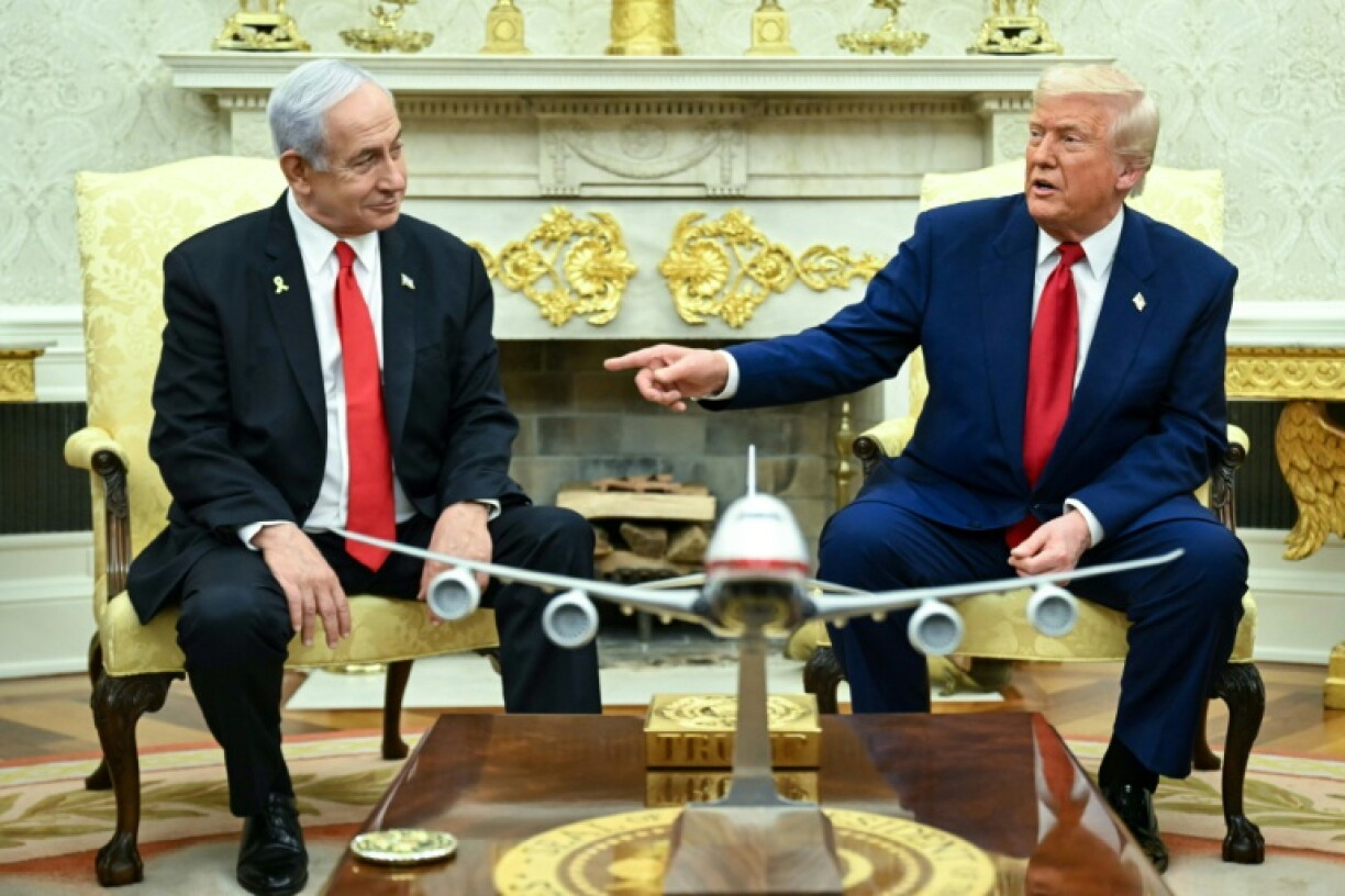 US President Donald Trump meets with Israeli Prime Minister Benjamin Netanyahu in the Oval Office of the White House on April 7, 2025