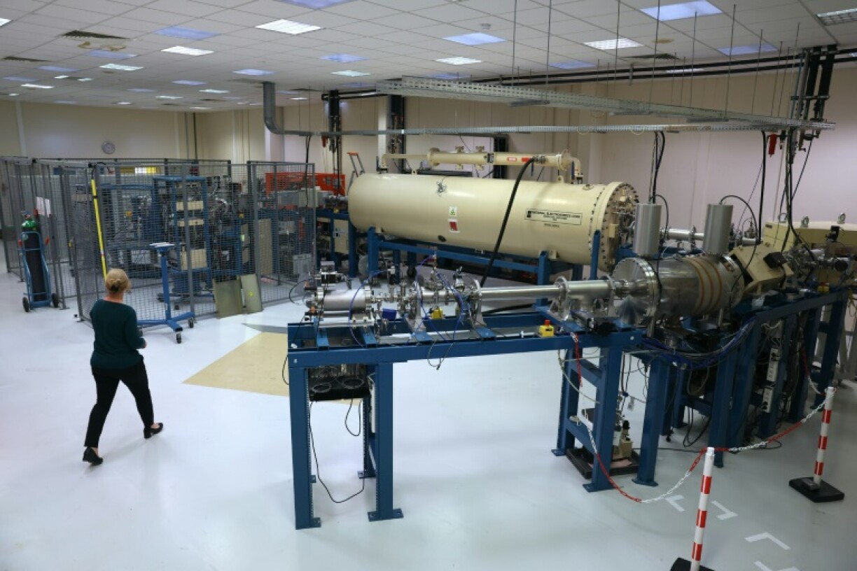 The particle accelerator inside the carbon-dating lab of France's Atomic Energy Commission outside Paris