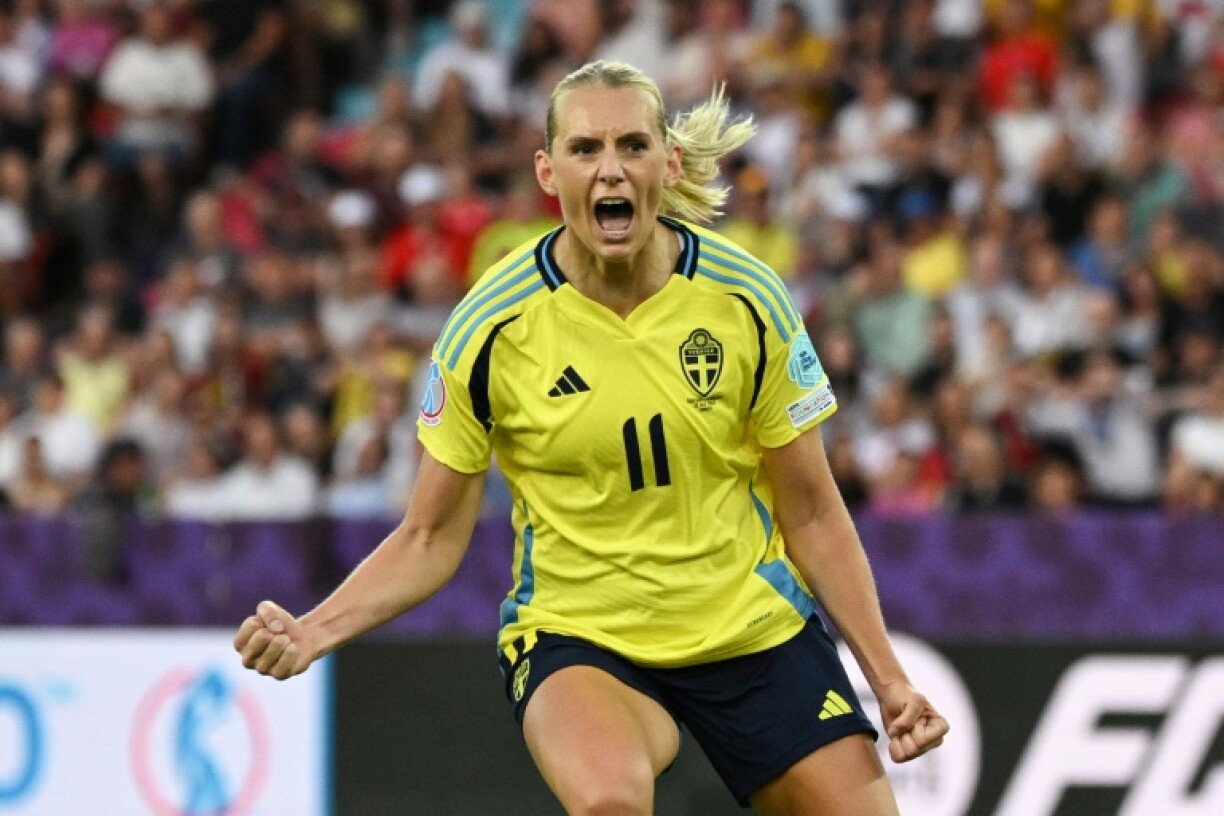 Stina Blackstenius scored Sweden's first goal against Germany at Women's Euro 2025