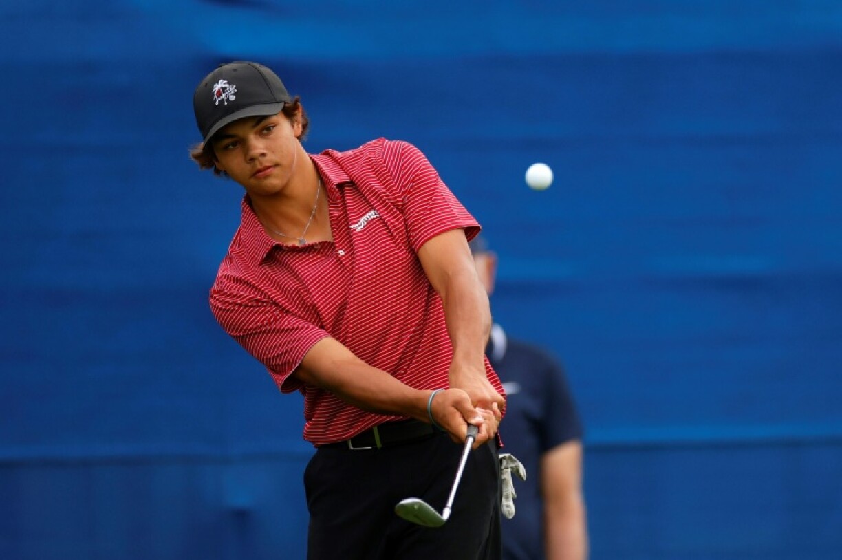 Charlie Woods, the 16-year-old son of golf legend Tiger Woods, won his first American Junior Golf Association title at an event in Florida