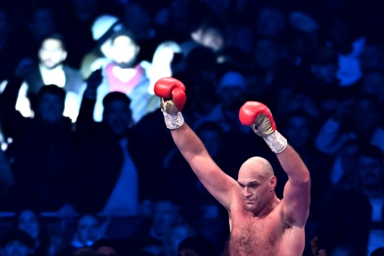Tyson Fury vainqueur de son compatriote Dereck Chisora lors d'un combat pour le titre WBC des lourds, le 3 décembre 2022 au stade de Tottenham à Londres