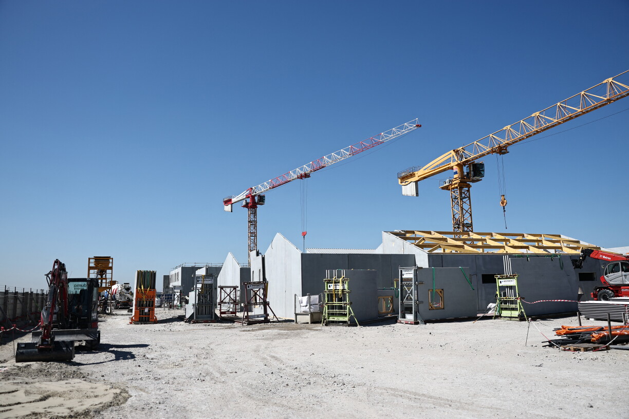 Bau vun engem Centre de rétention an der Géigend vun Dunkerque.