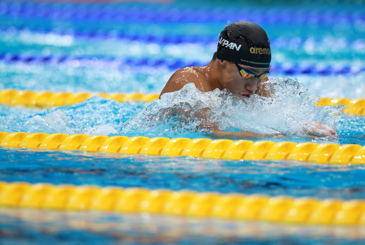De Shin Ohashi hat an der Finall iwwer 200 Meter Brasse keng Konkurrenz.