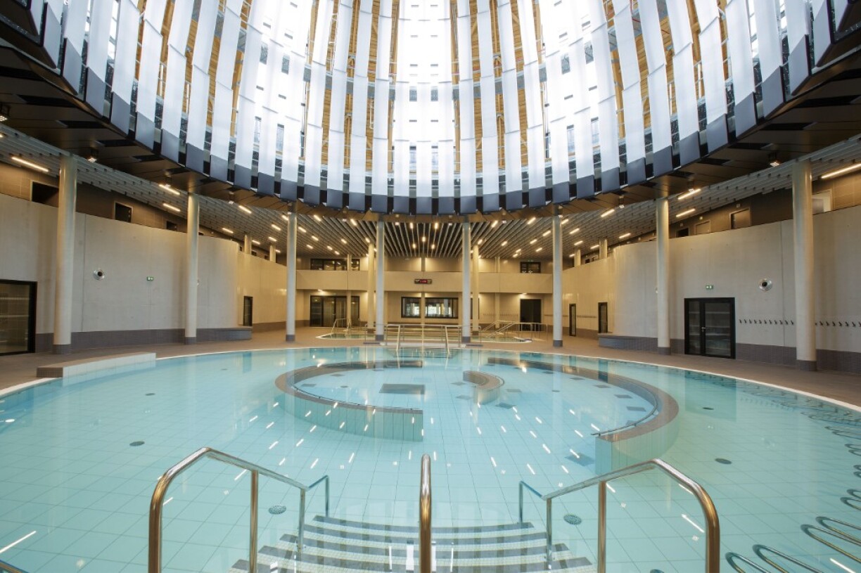 Les bassins de Nancy Thermal en avril 2023.