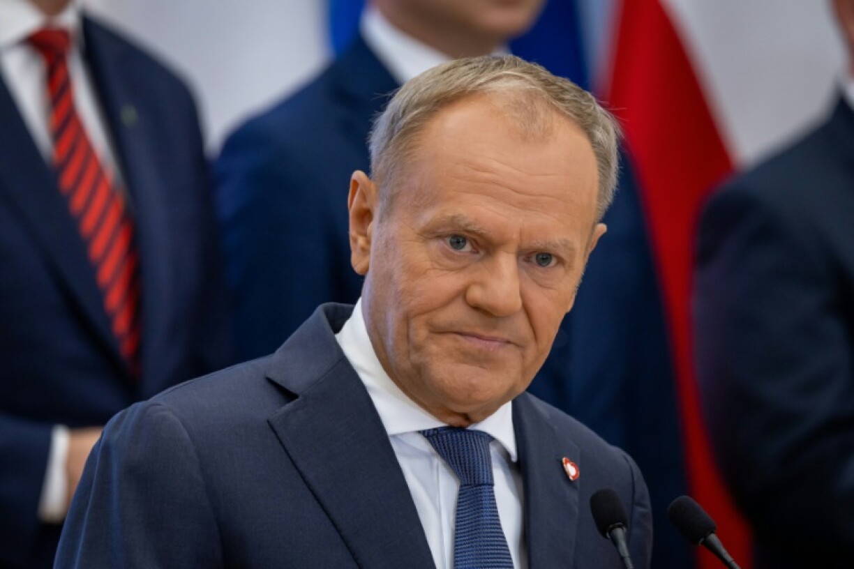 Le Premier ministre polonais Donald Tusk lors d'une conférence de presse à Varsovie, le 23 juillet 2025