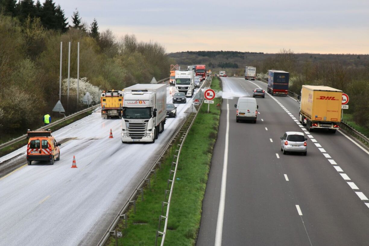 L'A31 avait été repeinte en blanc au mois d'avril 2018