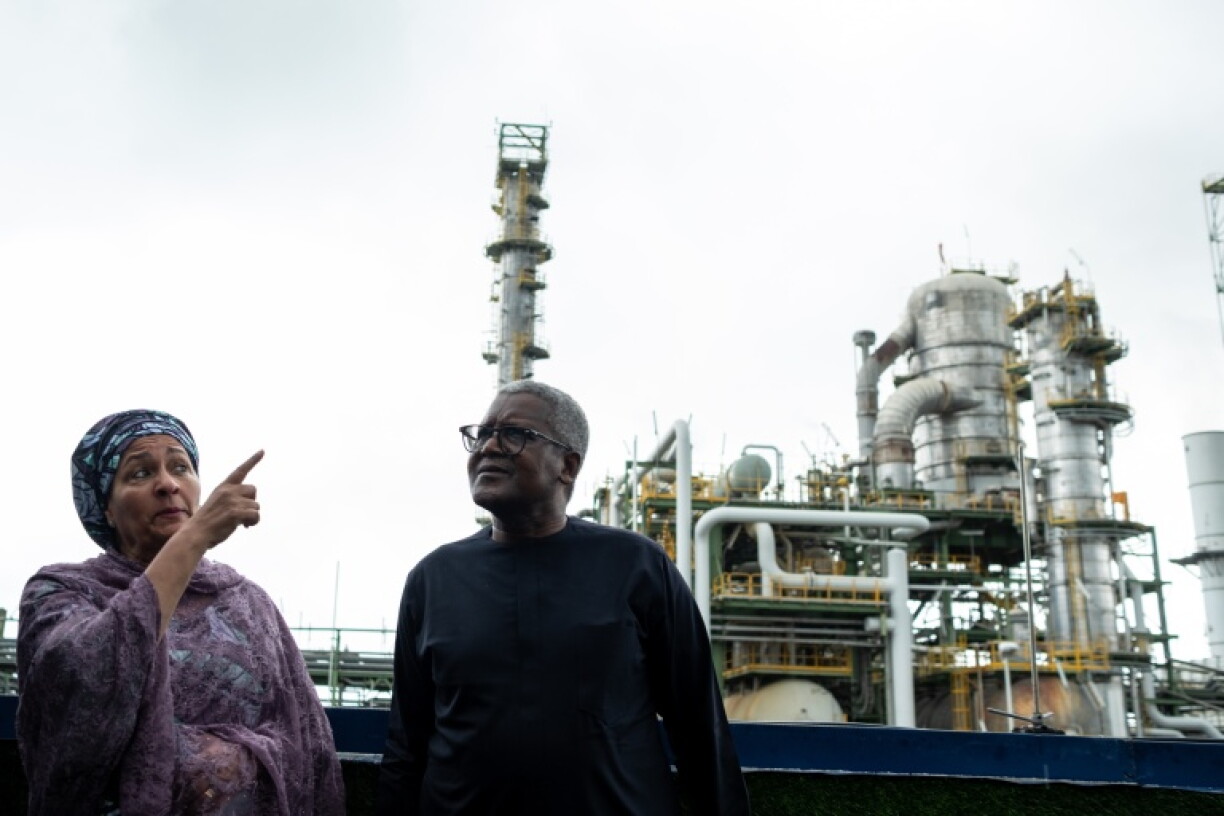 Dangote's (R) refinery in Lagos could become the world's largest