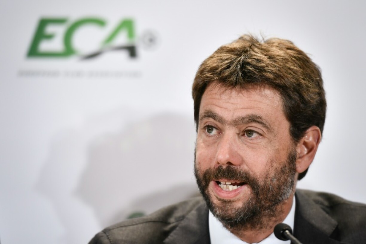 Le patron de la Juventus Turin et du syndicat européen des clubs (ECA), Andrea Agnelli, lors d'une conférence de presse, le 10 septembre 2019 à Genève