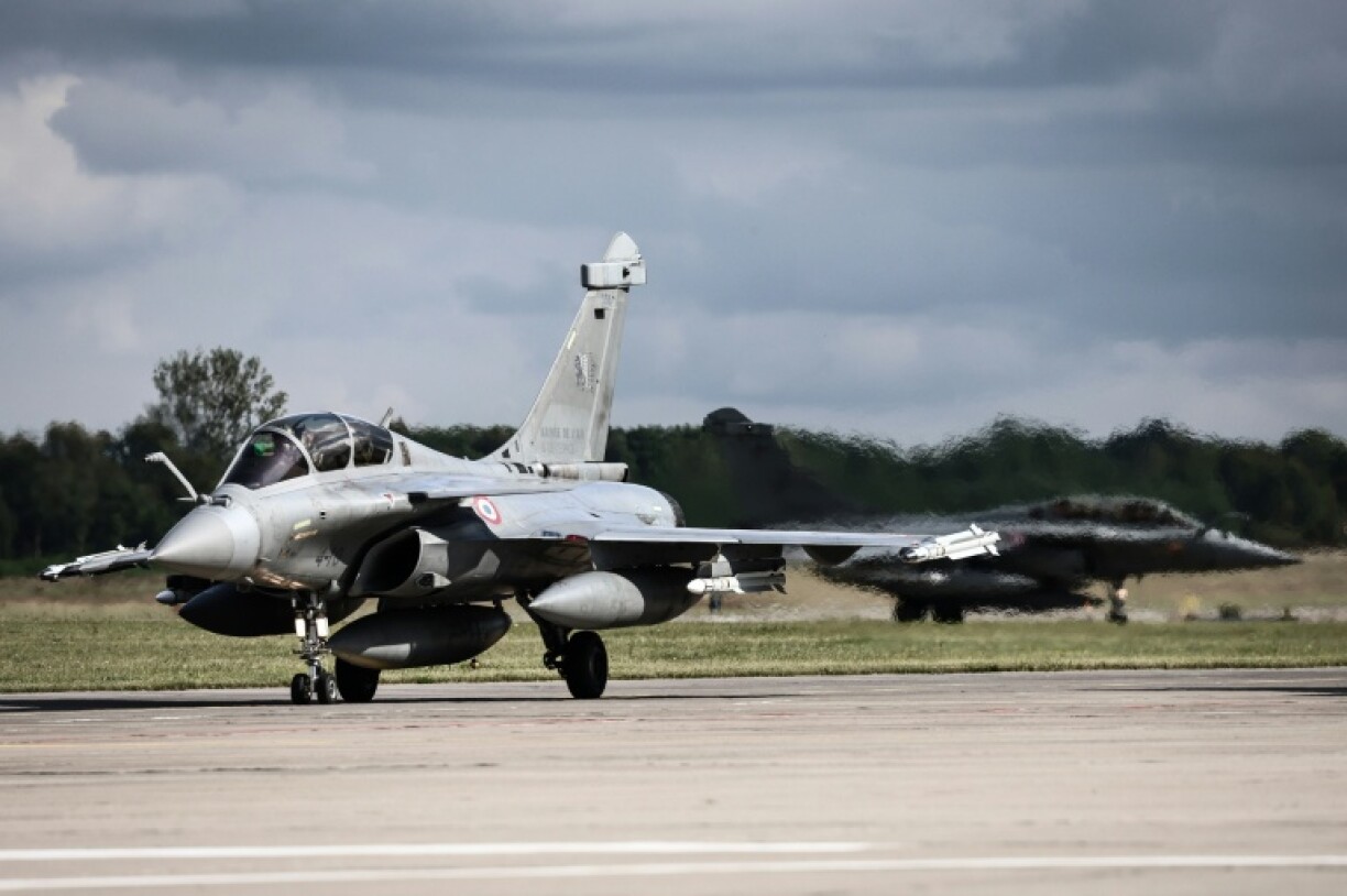 A French Rafale fighter jet deployed to Poland as part of NATO's Eastern Sentry mission