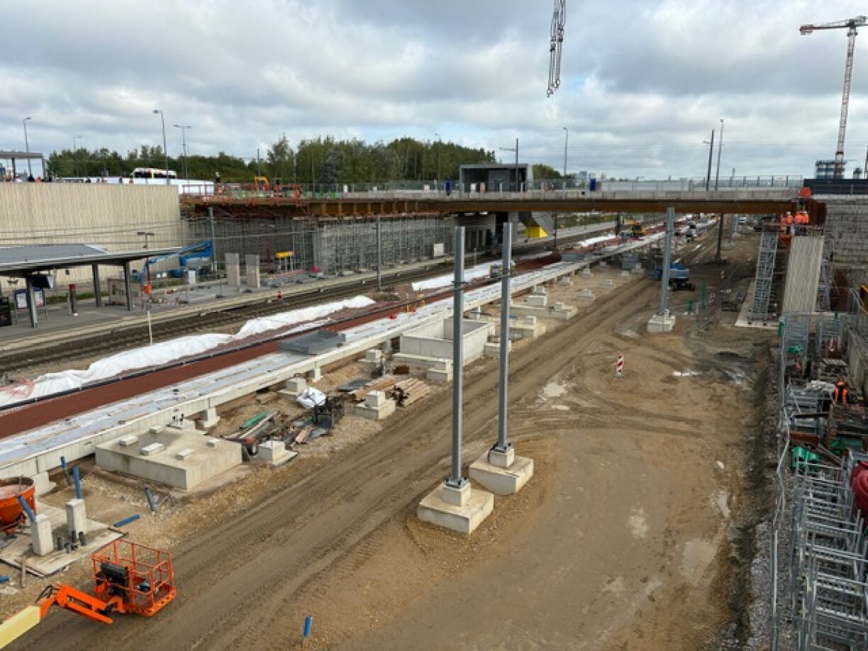 Le chantier du pôle d'échange de Howald en août 2024.