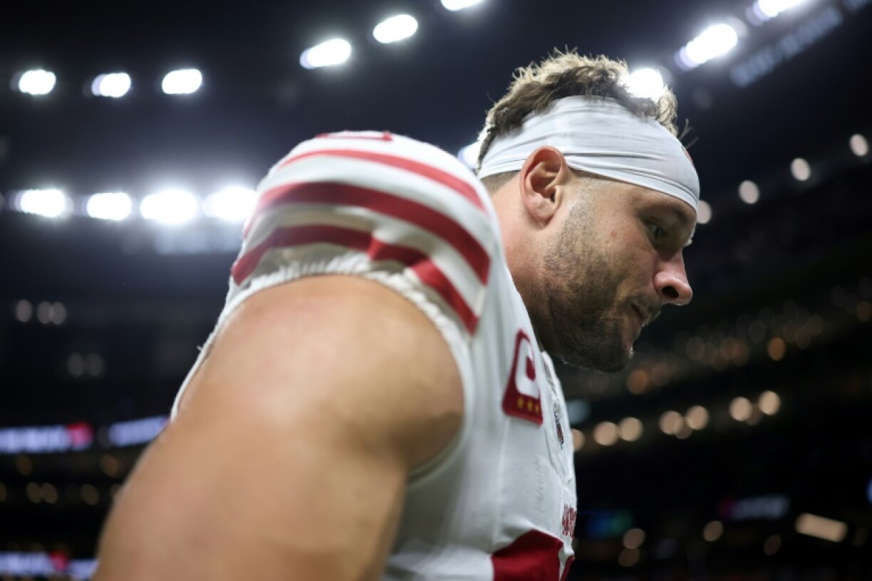 San Francisco's defensive star Nick Bosa will miss the remainder of the season after suffering torn right knee ligaments
