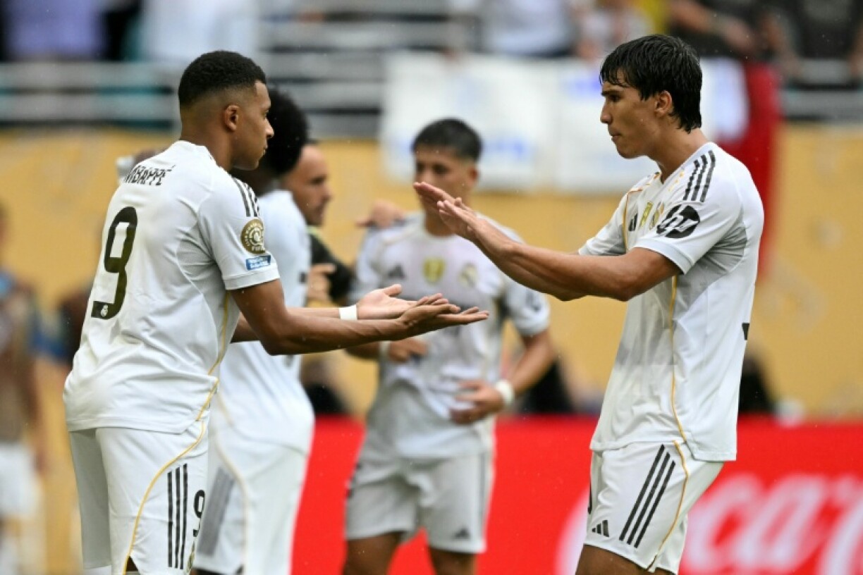 Real Madrid's French forward Kylian Mbappe made his return from an illness in the last 16 win over Juventus