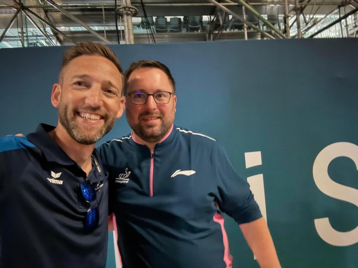 De Pol Pierret zesumme mam Andy Cattazzo vun der Lëtzebuerger Dëschtennisfederatioun.