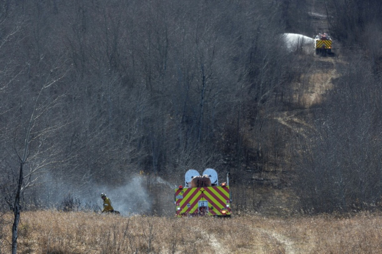 Firefighters continue to work to extinguish flames near Canadian Forces Base Wainwright