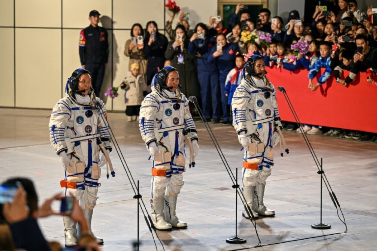 Chinese astronauts readied to depart for the country's space station, including China's youngest astronaut Wu Fei, aboard the Shenzhou-21 spaceship due to blast off from the Jiuquan Satellite Launch Centre in the Gobi Desert