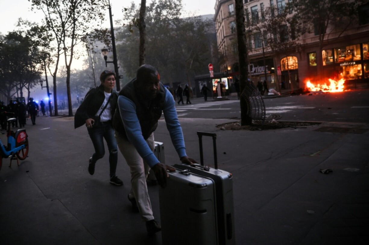Tourists have been caught up in the protests snarling Paris