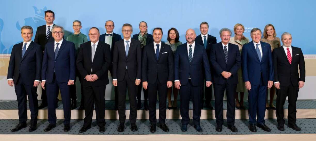 Le premier gouvernement Bettel II. Le première séance avec les nouveaux ministres tout juste nommés a eu lieu le 5 décembre 2018. Des 17 ministres sur la photo, seuls dix sont toujours aux manettes.(Photo: SIP)