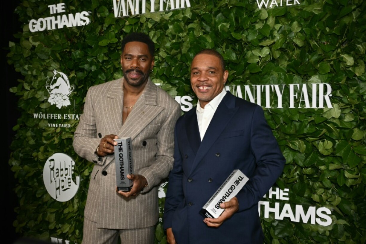 US actors Colman Domingo (L) and Clarence Maclin are the stars of 'Sing Sing'