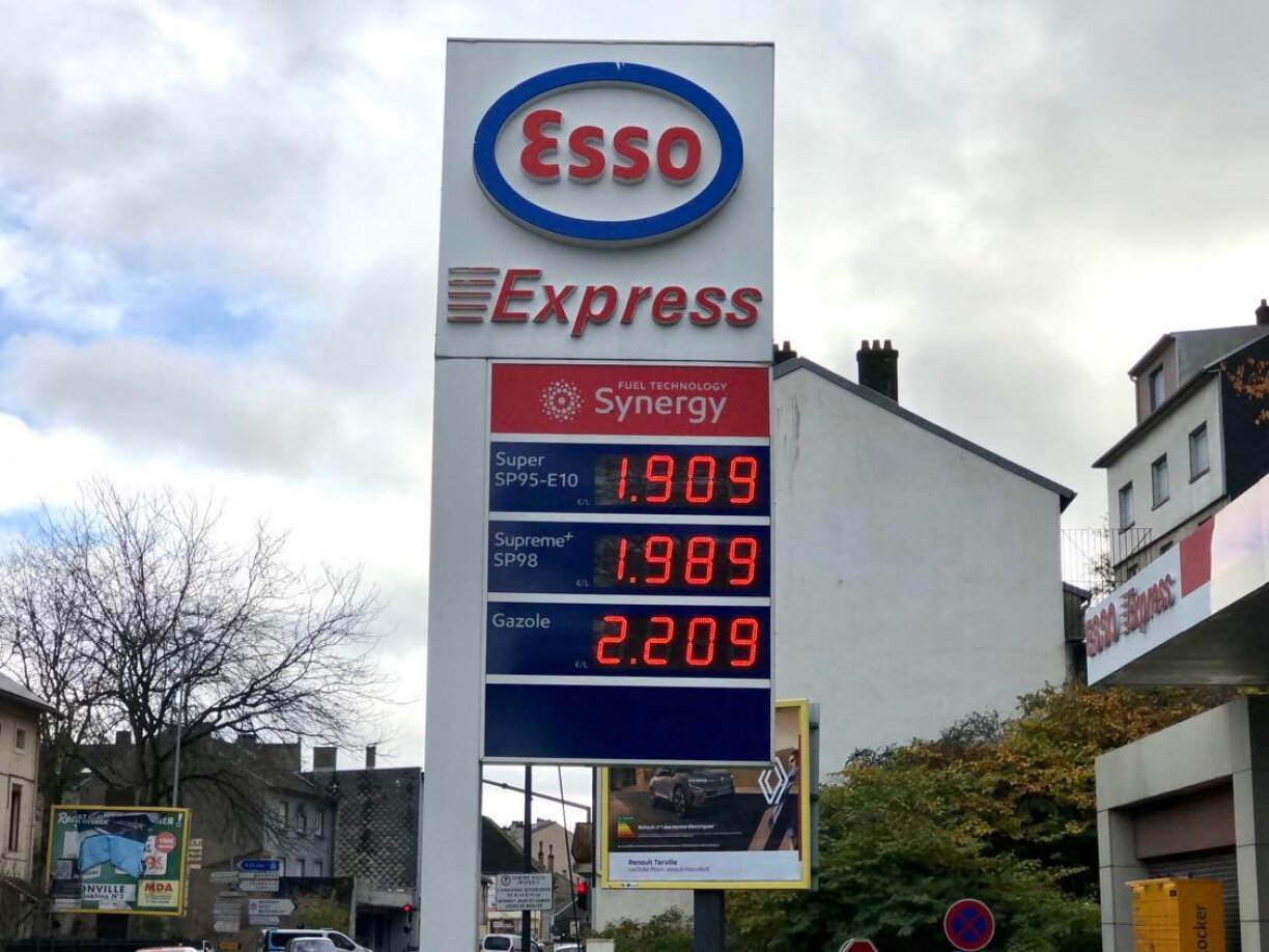 La station Esso de Hayange affiche le prix le plus cher au litre pour le diesel en Moselle depuis mercredi.