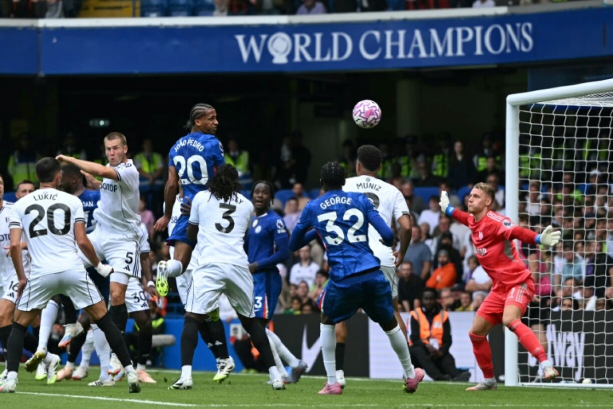 Joao Pedro (C) scored the opening goal in Chelsea's controversial win over Fulham