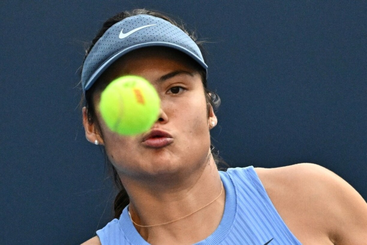 Emma Raducanu playing in Beijing last week