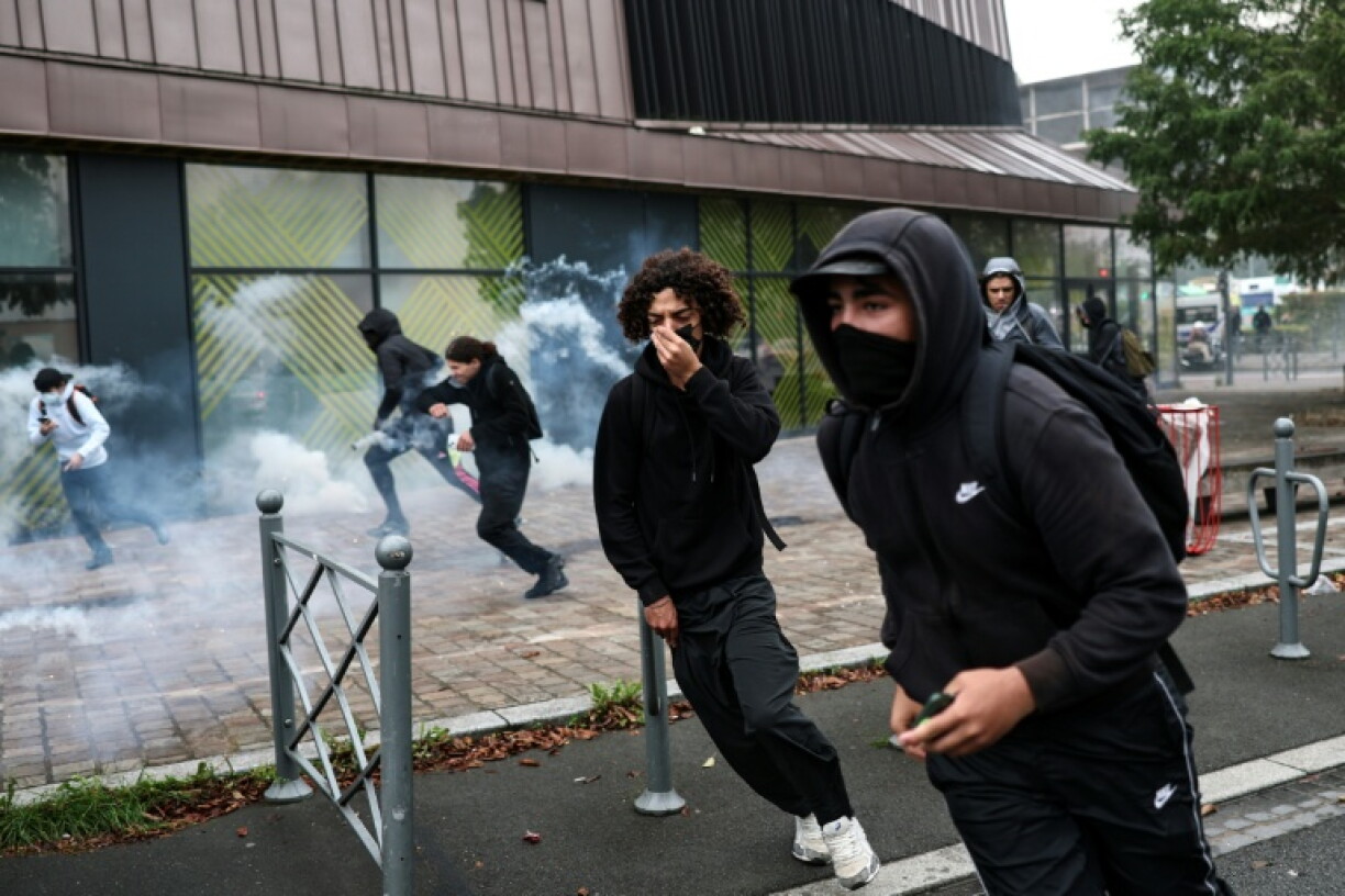 Police fired tear gas in Lille in a clash with youths