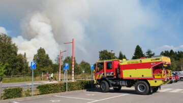 Des pompiers mobilisés contre un incendie dans les Hautes Fagnes, en Belgique, le 14 août 2026