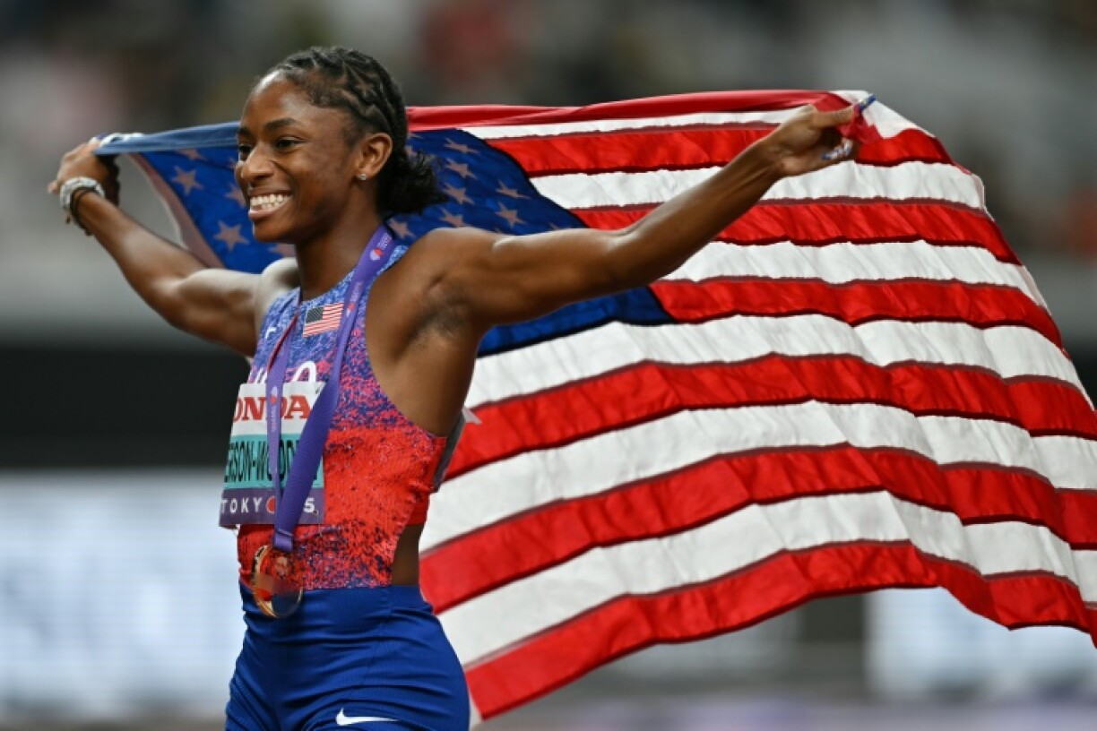 Melissa Jefferson-Wooden achieved an impressive sprint double for the USA