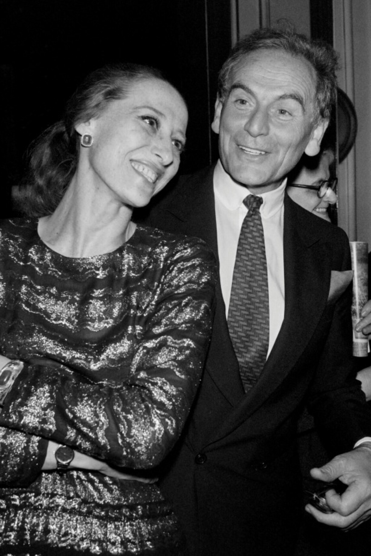 Russian ballet dancer Maya Plisetskaya with her husband Rodion Shchedrin (right) in Paris in 1977