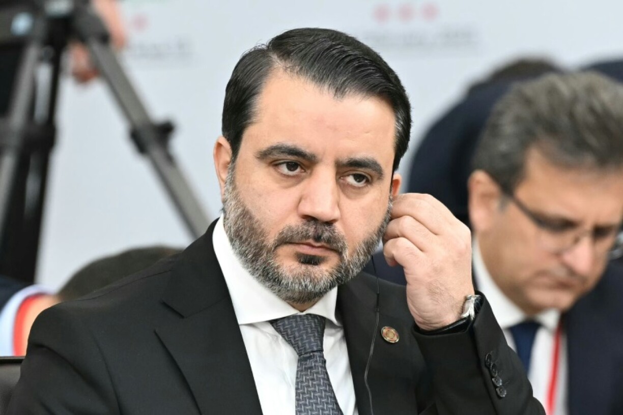 Syrian Foreign Minister Asaad al-Shaibani at the conference in Paris