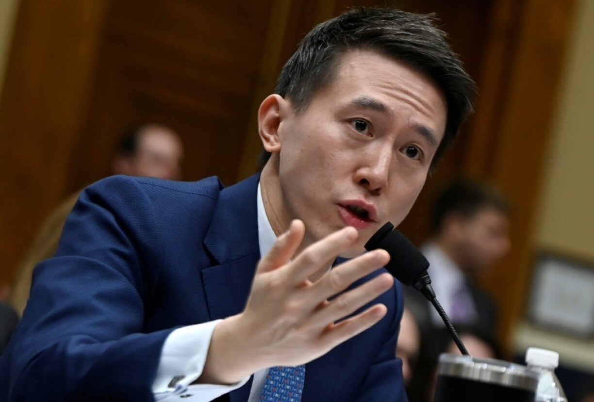 Le patron de TikTok, Shou Zi Chew, lors de son audition par le Congrès américain, le 23 mars 2023 à Washington