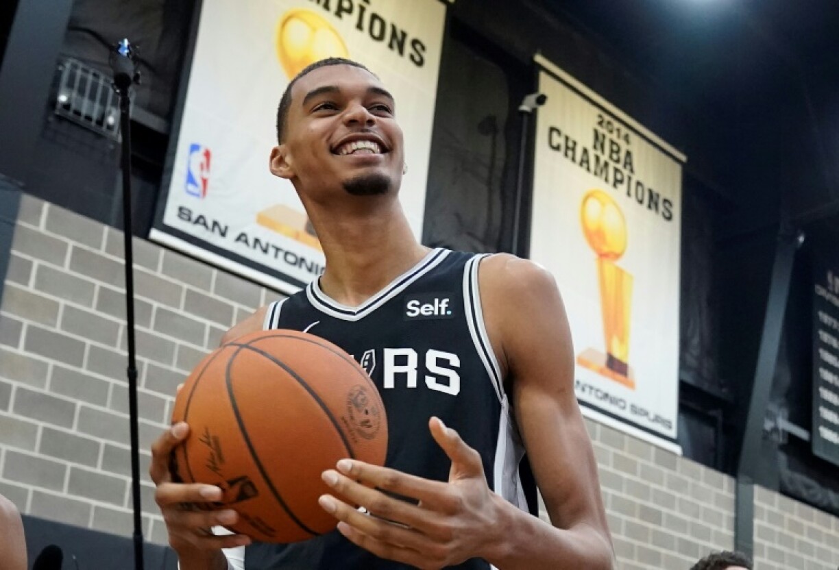 Le prodige français des Spurs Victor Wembanyama à San Antonio, le 2 octobre 2023