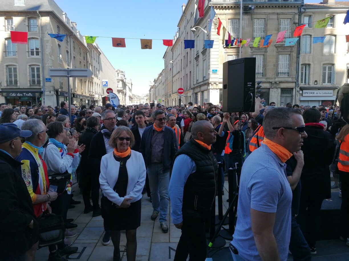 À l'occasion de la cohorte des constructeurs de la ligne 1, tous les agents et techniciens impliqués ont défilé.