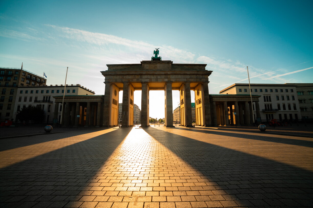 D'Brandenburger Tor an der däitscher Haaptstad.